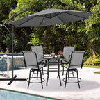 Yaheetech Patio Swivel Barstools Outdoor Chairs Set of 4, High Bistro Stools - Image 2
