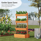 Vertical Wooden Raised Garden Bed Planters Wood Planter Kit Plant Stand Flower - Image 2