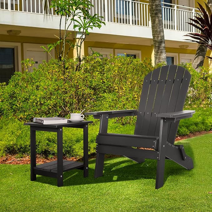 Double Adirondack Side Table Weather Resistant, Outdoor Rectangular End Table - Image 7