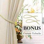 RYB HOME Outdoor Indoor Farmhouse Linen Sheer Curtains - Image 2