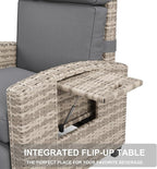 Towallmark Adjustable Rattan Recliner Chair, Patio Lounge Chairs - Image 8