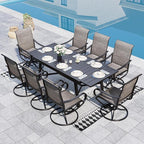 Sophia & William 9-Piece Patio Dining Set – 8 Swivel Chairs by SophiaWilliam