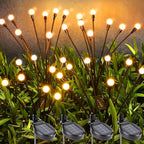 BrizLabs Solar Garden Lights, 4 Pack 32 LED Solar Powered Firefly Lights by BrizLabs