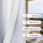 BONZER Outdoor Curtains for Patio Waterproof Thick Privacy Wide Grommet Light - Image 4