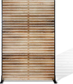 FENCY Metal Privacy Screen 72" H×47" W Natural Wood Color Outdoor Privacy Screen by FENCY