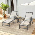 LUE BONA Chaise Lounge Chair Outdoor, HDPS and HDPE Wicker Chaise Lounger - Image 2