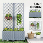 Outsunny Planter Box with Trellis, Self Watering Raised Garden Bed with - Image 3