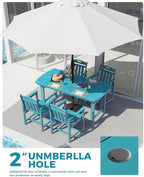 Ciokea HDPE Outdoor Dining Set, 5-Piece Patio Table and Chairs Set - Image 3
