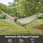 Brazilian Double Hammock with Tree Straps, Extra Large 94x63IN, 2 Persons - Image 2