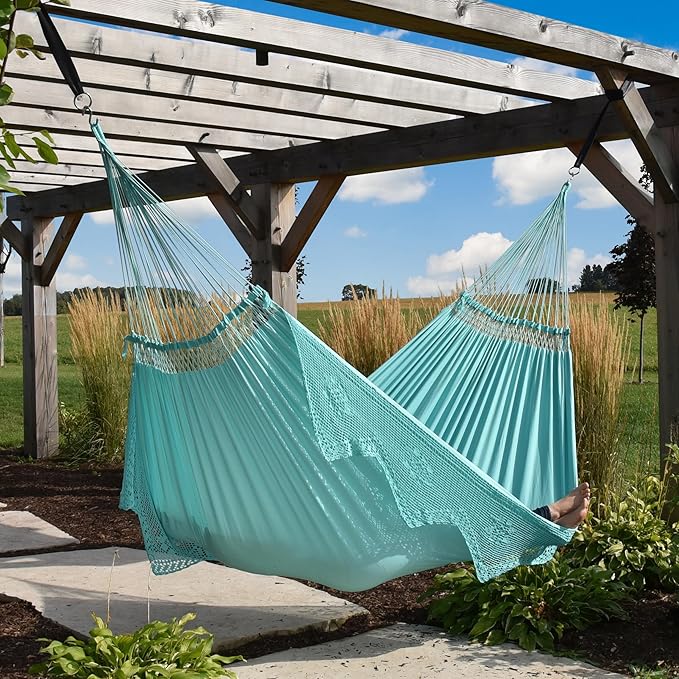 Vivere Authentic Brazilian Cotton Hammock - 450 lb Capacity - Image 4