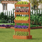 FILWH Wooden Raised Garden Bed Vertical Planter Box, Freestanding Plant Stand - Image 4