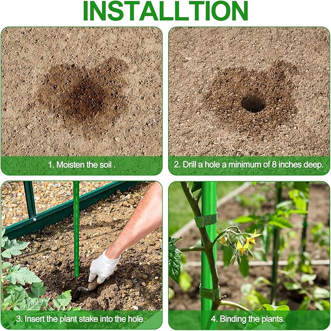 WAENLIR Garden Stakes 30 inch 2.5ft Sturdy Tomato Stakes, Plant Stakes - Image 5