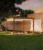 GarveeLife 10 x 13 ft Wood-Grain Aluminum Pergola Outdoor Pergola - Image 7
