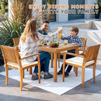 Greesum 5 Piece Patio Dining Set Outdoor Solid Wood Furniture - Image 4