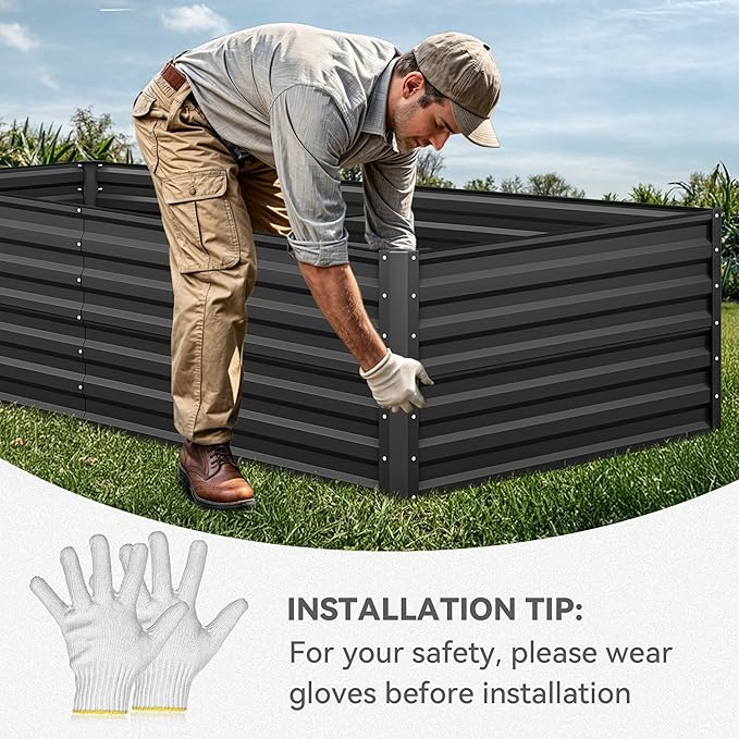 YITAHOME 8x4x2 ft 2pcs Galvanized Raised Garden Bed Kit, Large Metal Planter Box - Image 6
