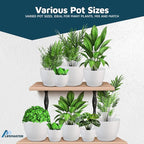 Lifemaster Eco Friendly Plant Pot Set -5-Pack Home Decor Flower Indoor and - Image 4