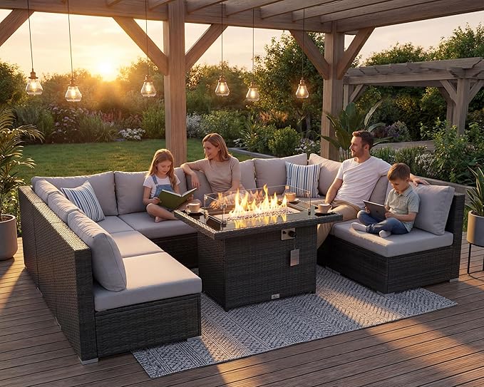 NICESOUL 29.3'' High Back Outdoor Patio Furniture Set - Image 3