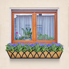 6pcs 30 Inch Window Deck with Coco Liner, Metal Hanging Flower Planter Window - Image 6