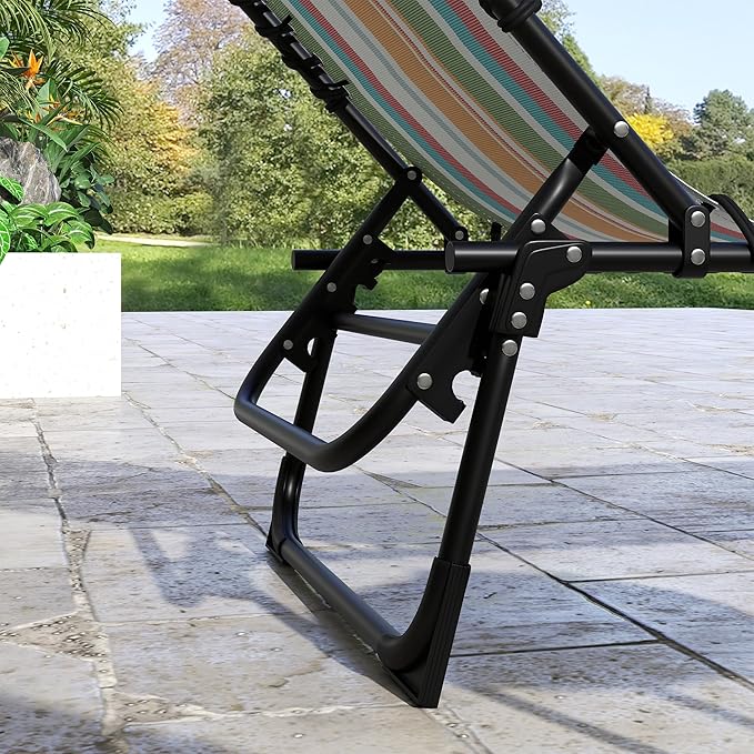 Outsunny Folding Chaise Lounge Chair Set of 2, Patio Sun Tanning Chair - Image 9