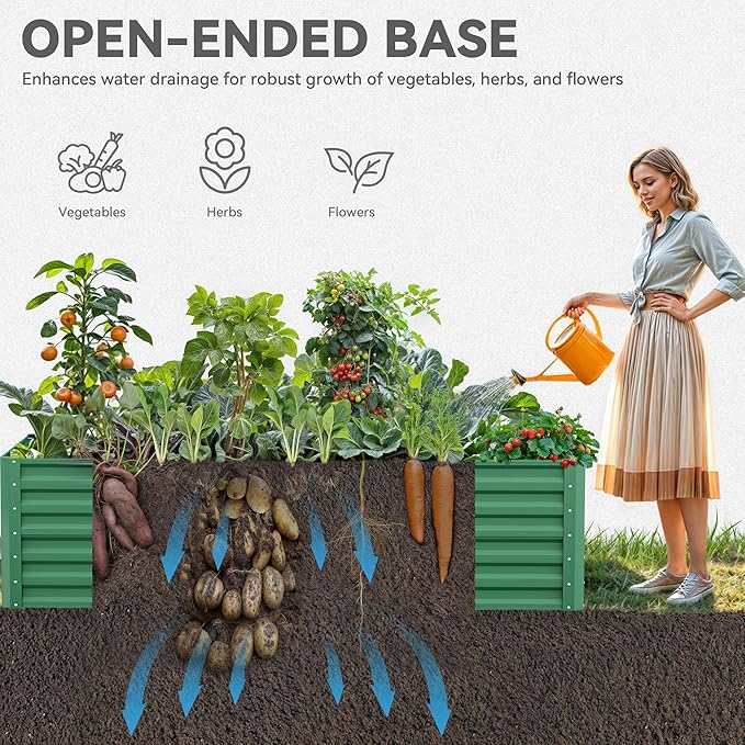 YITAHOME 6x3x2ft 2pcs Large Raised Garden Bed Kit, Galvanized Metal Planter Box - Image 4