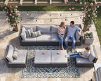 NICESOUL 8 Person Outdoor Patio Furniture Set, Extra Large Wicker Sectional Sofa by NICESOUL