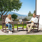 SERWALL HDPE Outdoor Rocking Chair Set of 2, Oversized Patio Rocking Chairs - Image 2