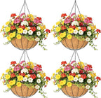 4 Pack 8 Inch Hanging Baskets for Plants Outdoor Metal Hanging Planter Hanging by Qusuxi
