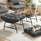 NICESOUL Indoor Outdoor Ottoman Set of 2, Large Wide Double Patio Footstool - Image 7