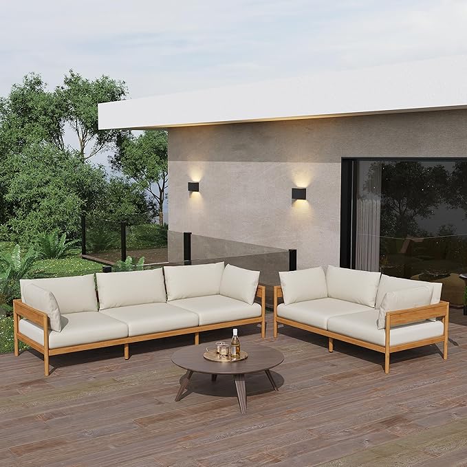 Acanva Modern Outdoor Patio Furniture Set, All-Weather Aluminium Conversation - Image 7