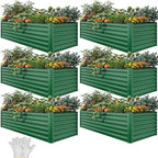YITAHOME 6pcs 8x4x2 ft Galvanized Raised Garden Bed Kit, Large Metal Planter Box by YITAHOME