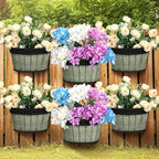 Layhit 6 Pcs Wall Hanging Planters Outdoor Pot Planter Wine Barrel Planter by ShungLan