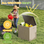 EasyUp 36 Gallon Outdoor Storage Box Waterproof, Resin Outdoor Deck Box - Image 5