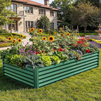 YITAHOME 8x4x1.5ft Large Raised Garden Bed Kit, Galvanized Metal Planter Box - Image 2