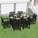 HDPE Outdoor Dining Set, Patio Table and Chairs Set, All-Weather 7-Piece - Image 8