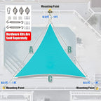 Amgo 20' x 20' x 20' Turquoise Triangle Sun Shade Sail UPF50+ Canopy Awning - Image 7