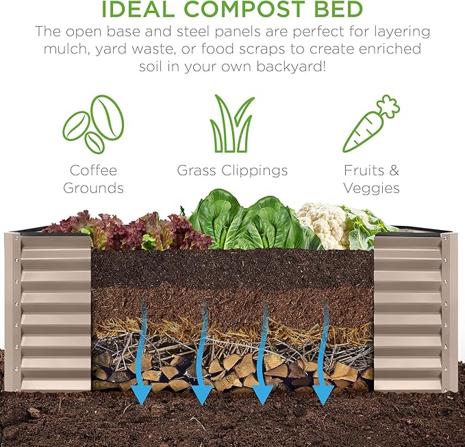 Best Choice Products 6x3x2ft Outdoor Metal Raised Garden Bed, Deep Root Box - Image 4