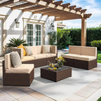 Pamapic Patio Furniture Set, 7 Pieces Modular Outdoor Sectional, Patio - Image 4