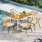 DWVO Patio Table Rectangle 59"x34.2", Patio Dining Table - Image 2