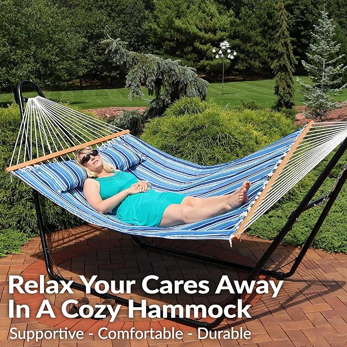 Sunnydaze Quilted Outdoor Hammock - Image 4