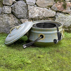 Sedona Hose Pot with Lid, Brass Accents, holds up to 100-Feet of Hose By Good - Image 6