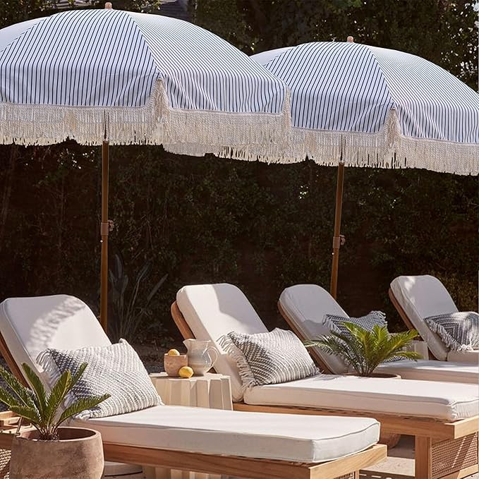 AMMSUN 7ft Patio Umbrella with Fringe Outdoor Tassel Umbrella UPF50+ Premium - Image 8