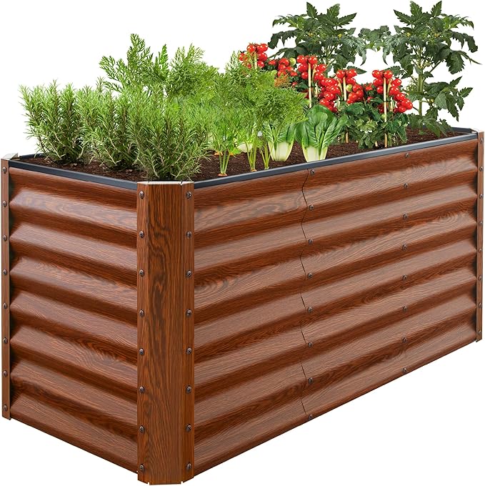 Best Choice Products 4x2x2ft Outdoor Metal Raised Garden Bed, Deep Root Box by BestChoiceProducts