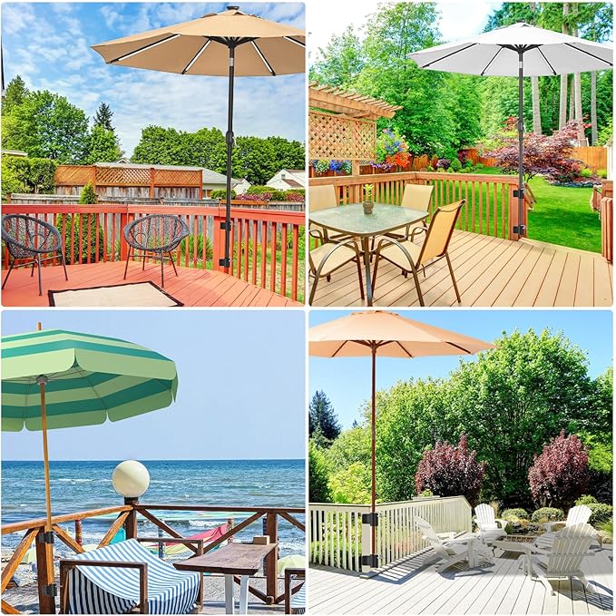 Heavy Duty Deck Railing Umbrella Holder, Patio Umbrella Stand - Image 7