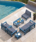 SERWALL HDPE Patio Furniture Set, 7-piece Outdoor Sectional Sofa Set, All - Image 8