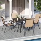 Patio Dining Chairs Set of 4, Outdoor High Stacking Chairs - Image 2