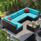 Shintenchi 7 Pieces Patio Furniture Sets Outdoor All-Weather Sectional Patio - Image 3