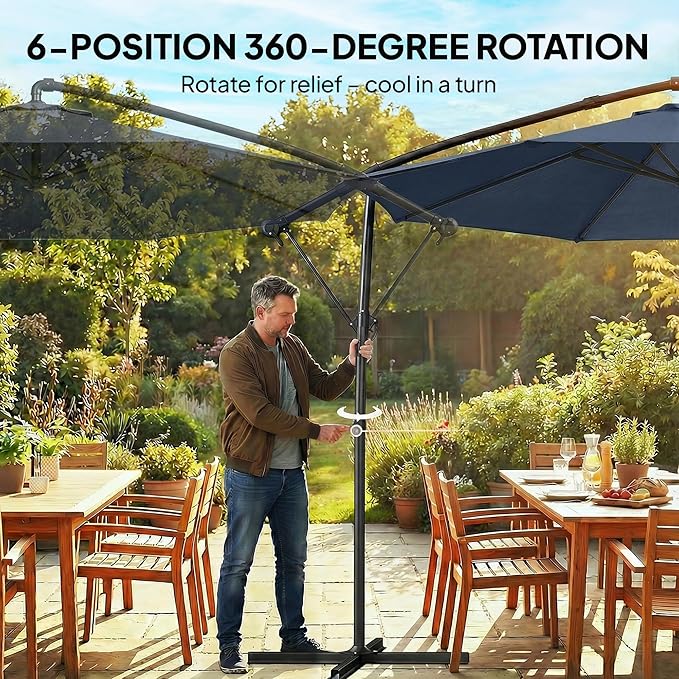 Outsunny 10 ft Offset Patio Umbrella - Image 5