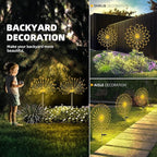 2 PCS Solar Firework Light, Outdoor Solar Garden Decorative Lights 120 LED - Image 5