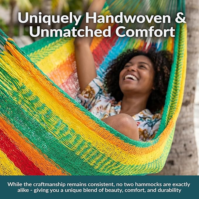 Sunnydaze Handwoven XXL Thick Cord Mayan Double Hammock - Image 2