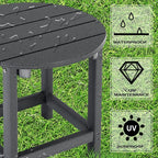 LZRS Round Adirondack Patio Side Table End Table, Outdoor Side Tables - Image 4
